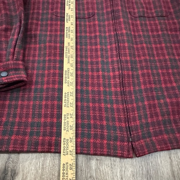 Vintage Woolrich Womens Red Plaid Full Zip Jacket Wool Blend Size XL - Picture 6 of 9